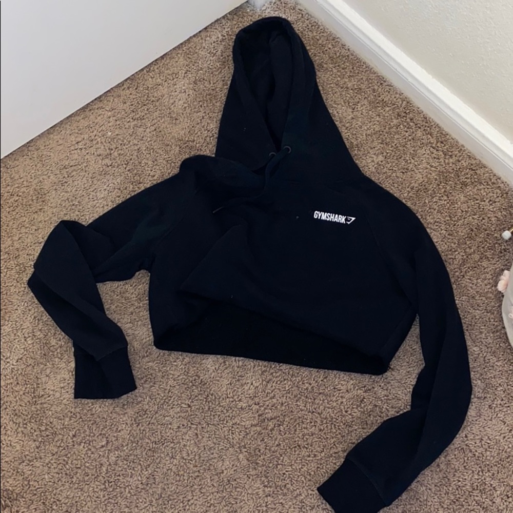 Gymshark Black Cropped Hoodie